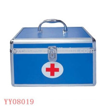 blue aluminum medical box with a tray inside from China